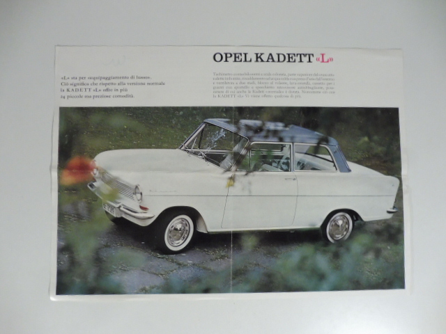 Opel Kadett L. Foglio pubblicitario
